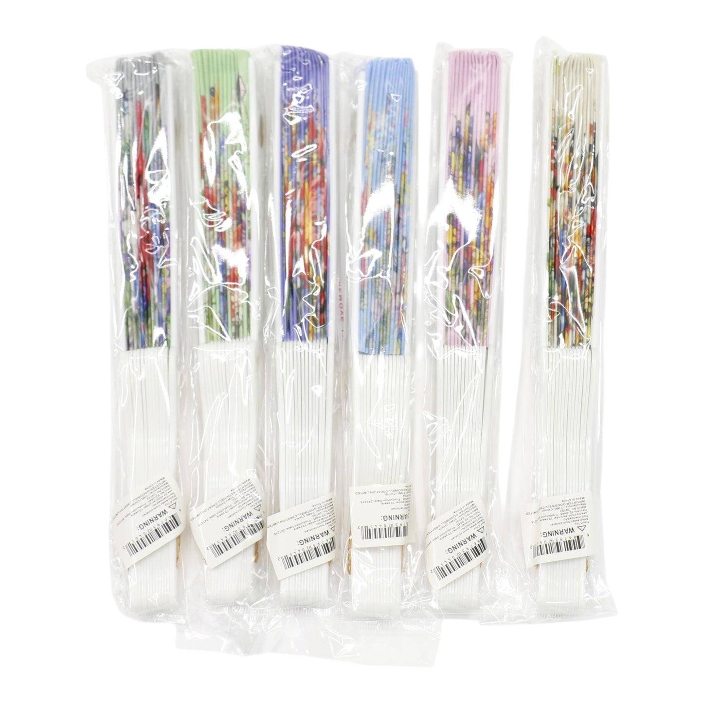 Butterfly Floral Handheld Folding Fan FN0445 (12PC)