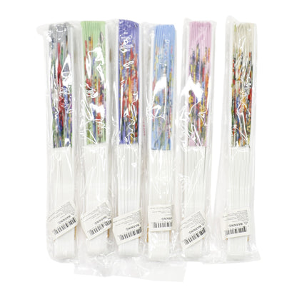 Butterfly Floral Handheld Folding Fan FN0445 (12PC)