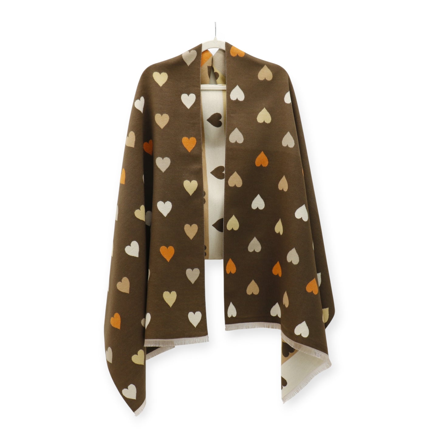 Cashmere Feel Winter Reversible Heart Patten Scarves SCF5111-9 (12PC)