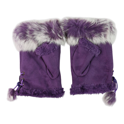 Women's Fur Fingerless Gloves GE902-1. (12PAIR)