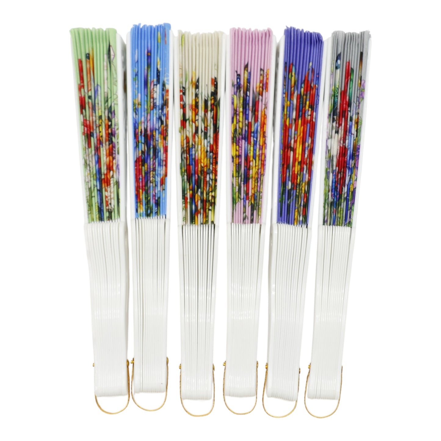 Butterfly Floral Handheld Folding Fan FN0445 (12PC)