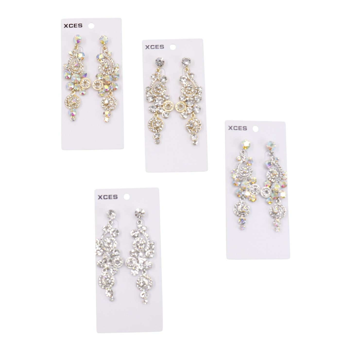 Oval Crystal Drop Bridal Earring JE7299 (3PAIR)