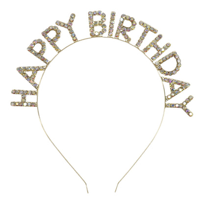 Iron Alloy Rhinestone Happy Birthday Head Band HB101 (12PC)