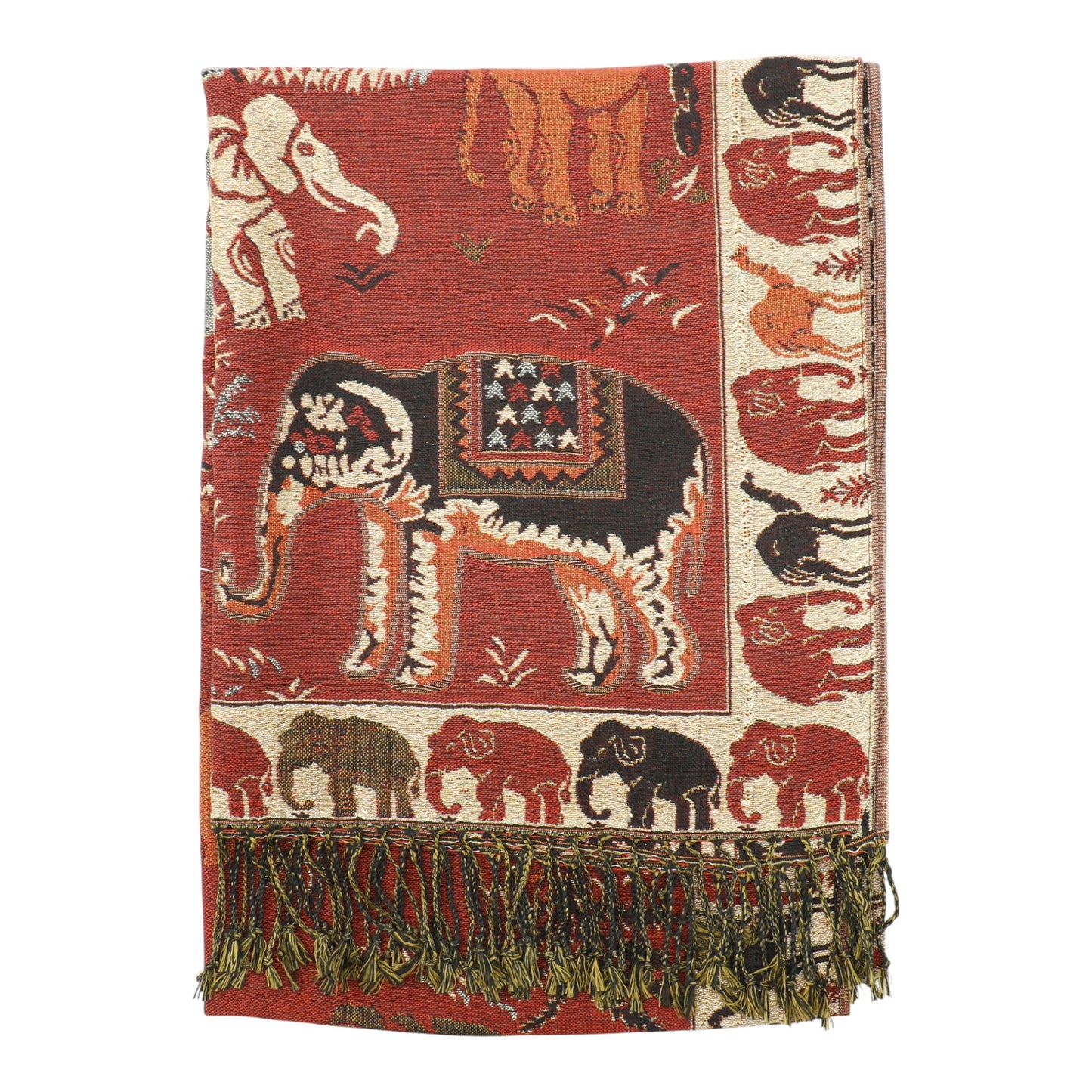 Metallic Pashmina Elephant Pattern SCF5923-1 (12pc)