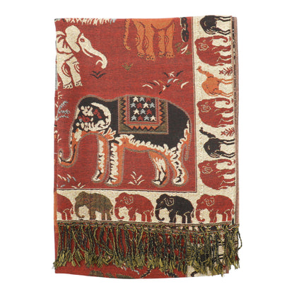 Metallic Pashmina Elephant Pattern SCF5923-1 (12pc)