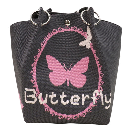 Butterfly Pattern Knitted Tote Bag SS51116-39..(3PC)