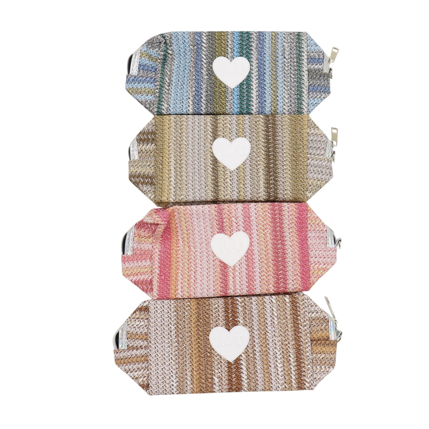 Heart IOU Printing Makeup Pouch JB51217-37. (12PC)