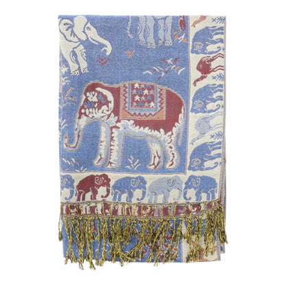 Metallic Pashmina Elephant Pattern SCF5923-1 (12pc)