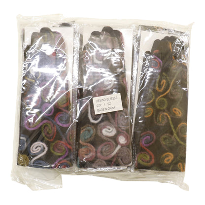 Women's Embroidery Texting Gloves GL6830-3 (12PAIR)