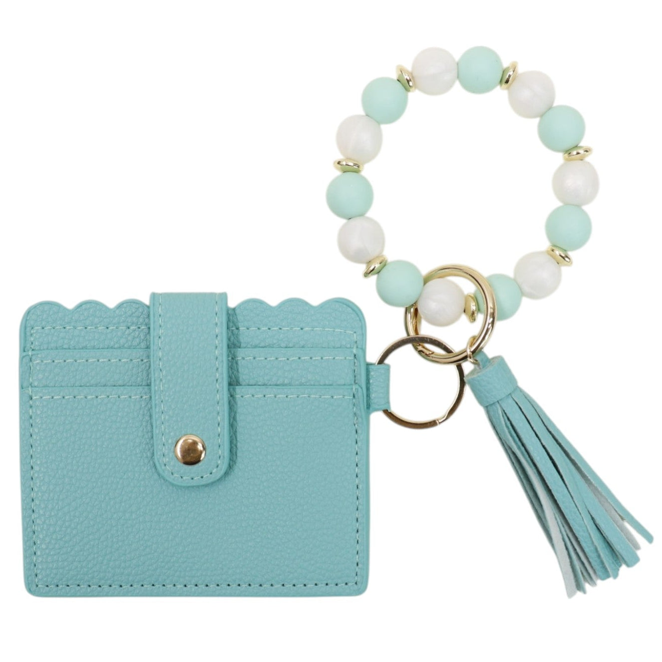 Silicone Bracelet Leather Wallet Tassel JB6126-10 (12PC)