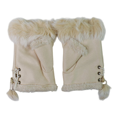 Women's Fur Fingerless Gloves GE902-1. (12PAIR)