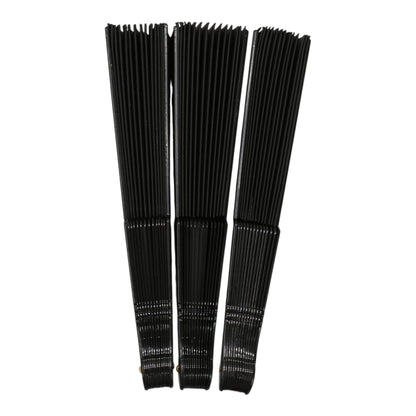 Black On Black Frame Hand Held Folding Fan JF6323-20 (12PC)