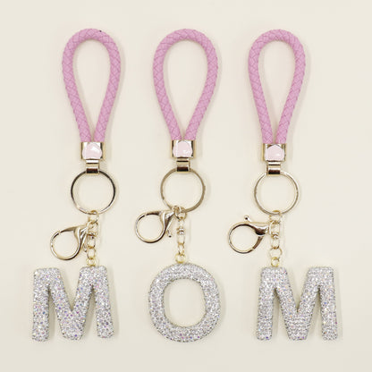 Rhinestone Alphabet Initial Letter Key Chain SS51011-40 (12PC)