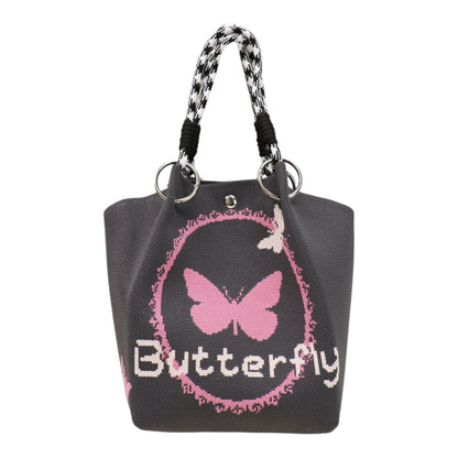 Butterfly Pattern Knitted Tote Bag SS51116-39..(3PC)