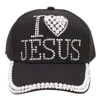 Bling Rhinestone I Love Jesus Cap HA6323-10 (12PC)