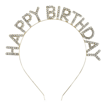 Iron Alloy Rhinestone Happy Birthday Head Band HB101 (12PC)