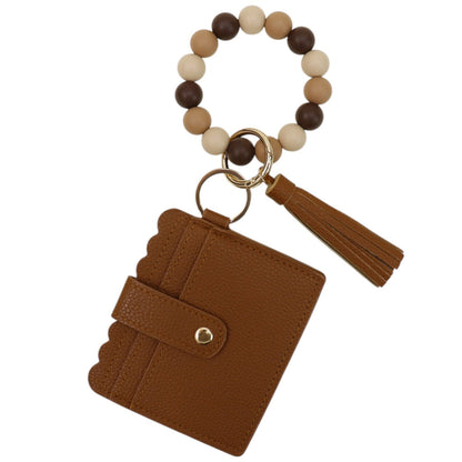 Silicone Bracelet with Multi Color Leather Wallet Tassel JB6126-18 (12PC)