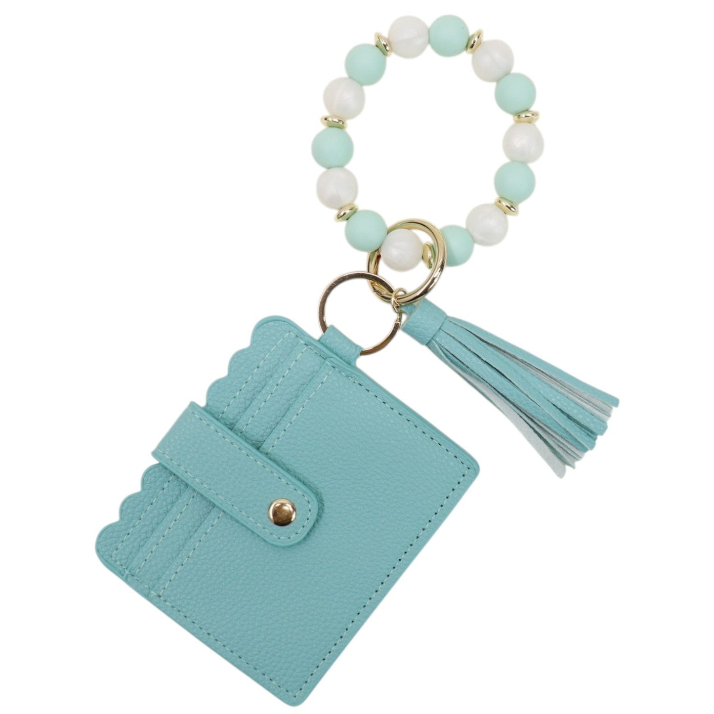 Silicone Bracelet Leather Wallet Tassel JB6126-10 (12PC)