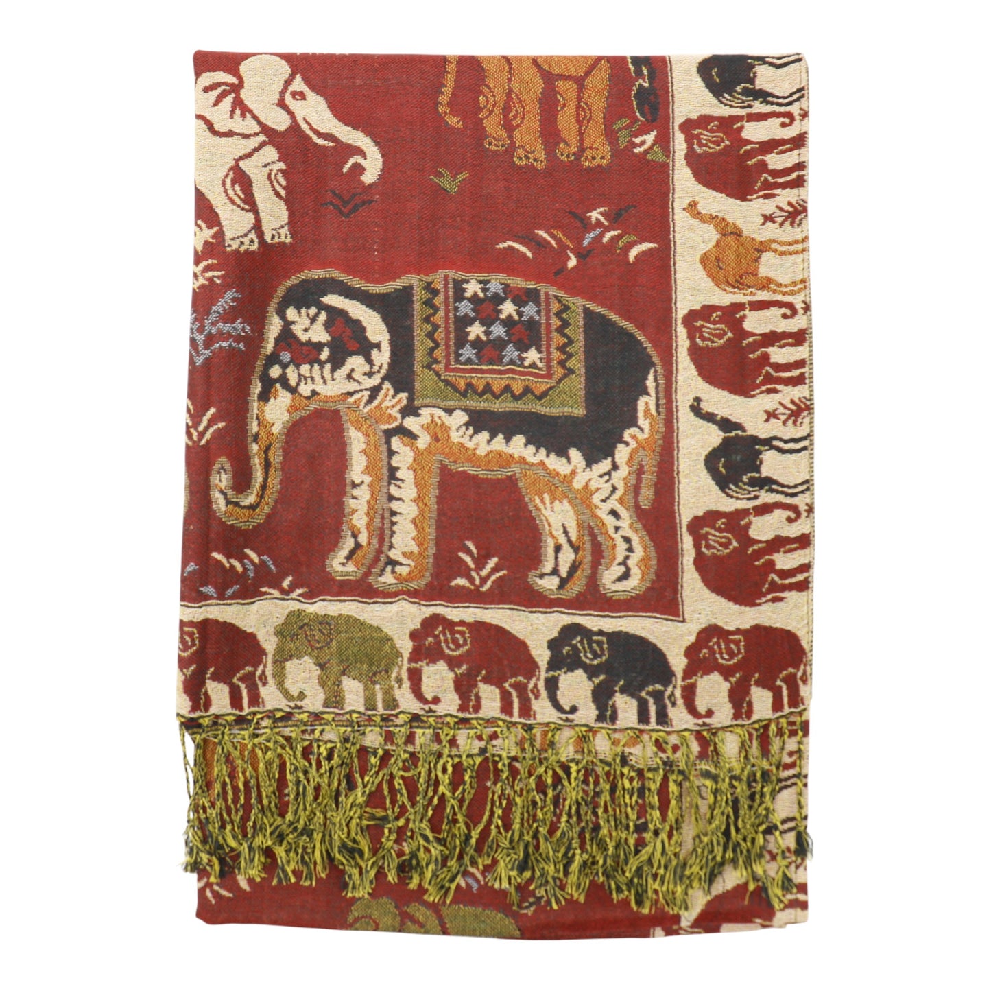 Metallic Pashmina Elephant Pattern SCF5923-1 (12pc)