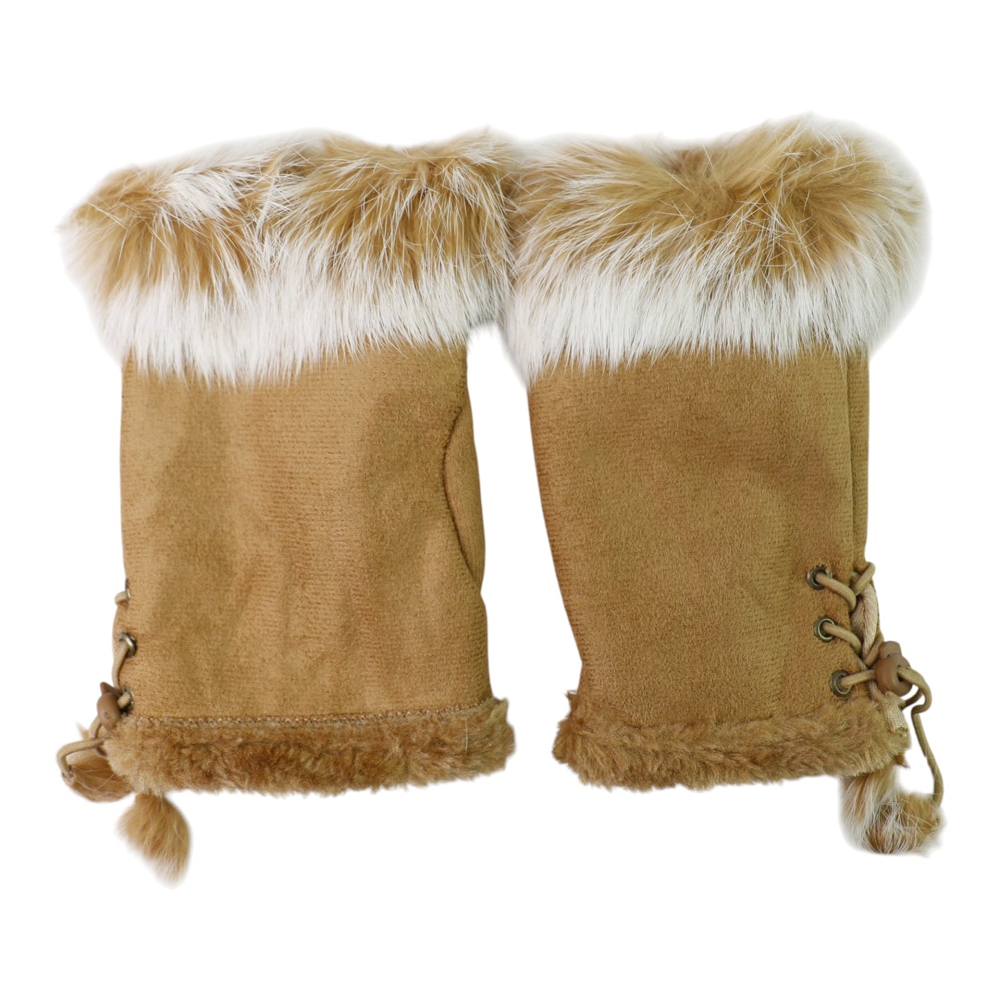 Women's Fur Fingerless Gloves GE902-1. (12PAIR)