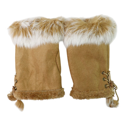Women's Fur Fingerless Gloves GE902-1. (12PAIR)