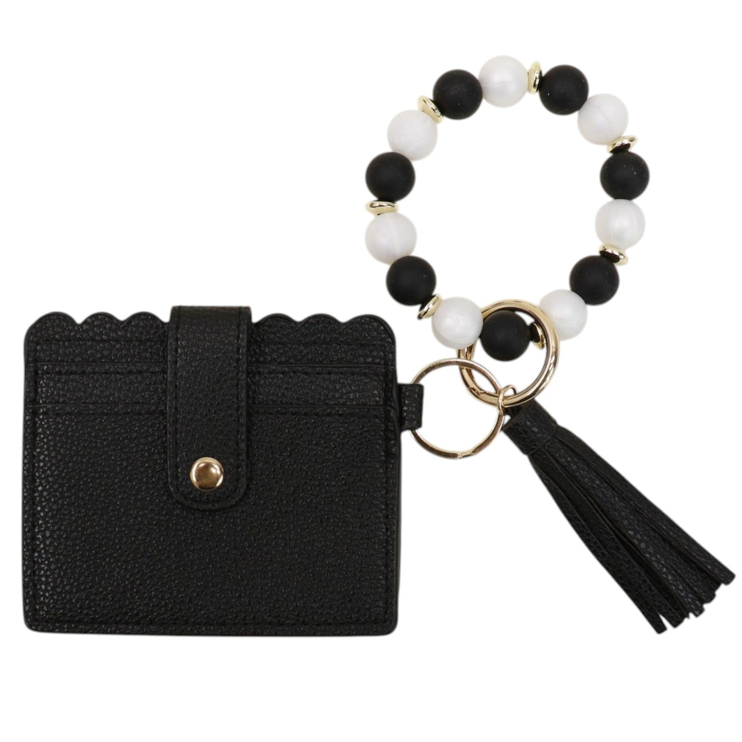 Silicone Bracelet Leather Wallet Tassel JB6126-10 (12PC)