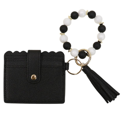 Silicone Bracelet Leather Wallet Tassel JB6126-10 (12PC)