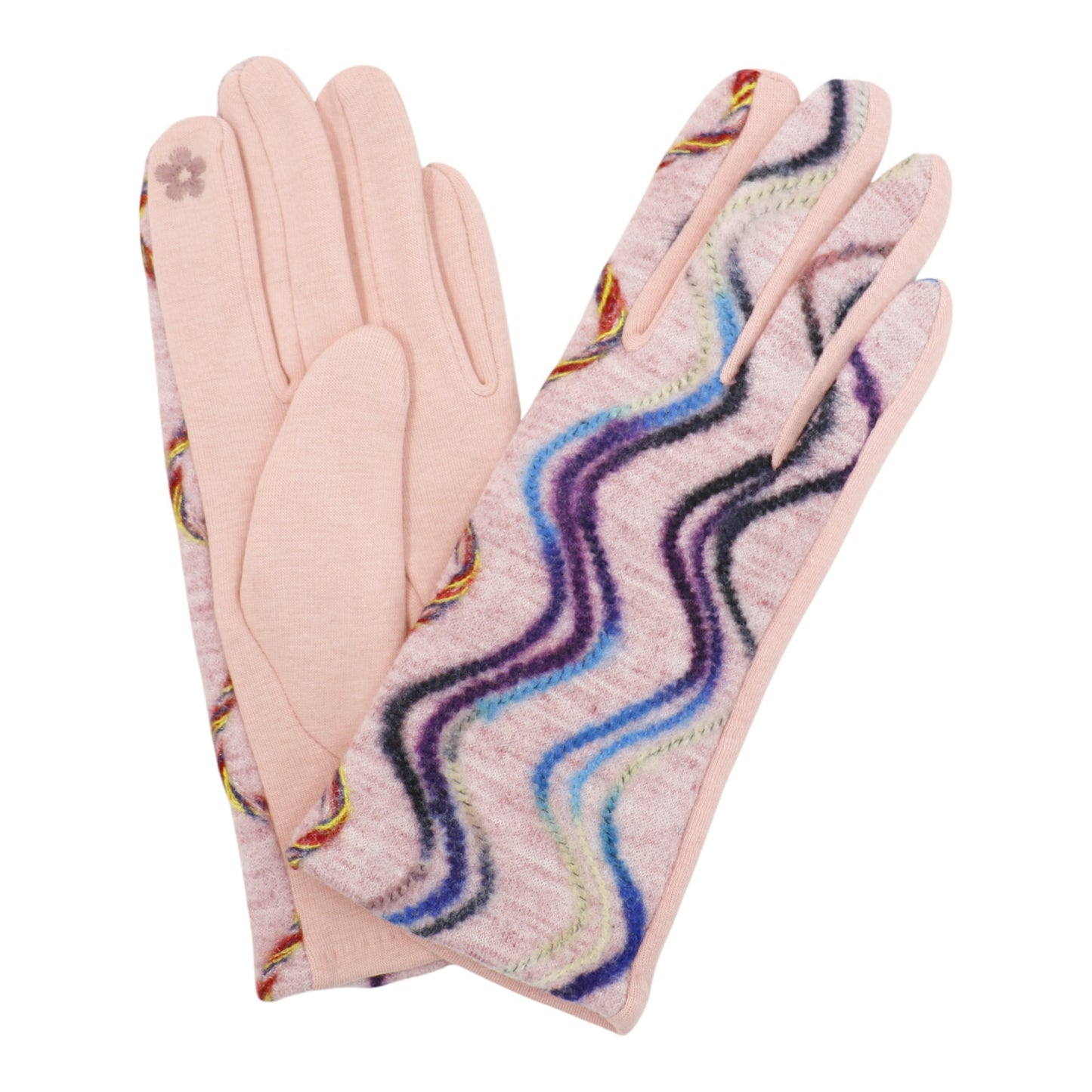 Women's Wave Pattern Winter Touch Screen Gloves GL188. (12PAIR)