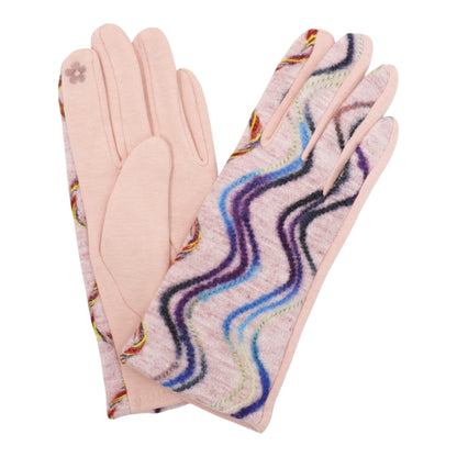 Women's Wave Pattern Winter Touch Screen Gloves GL188. (12PAIR)
