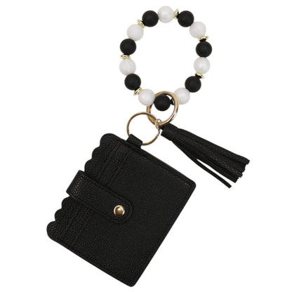 Silicone Bracelet Leather Wallet Tassel JB6126-10 (12PC)