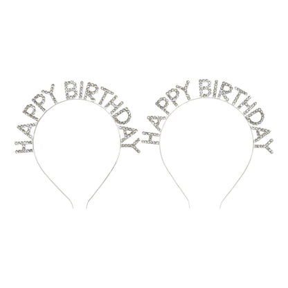 Iron Alloy Rhinestone Happy Birthday Head Band HB101 (12PC)