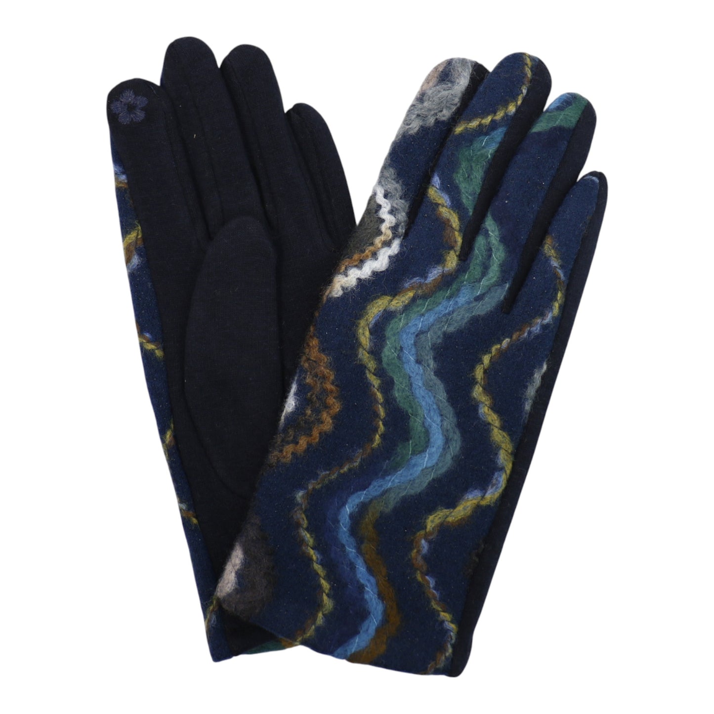 Women's Wave Pattern Winter Touch Screen Gloves GL188. (12PAIR)