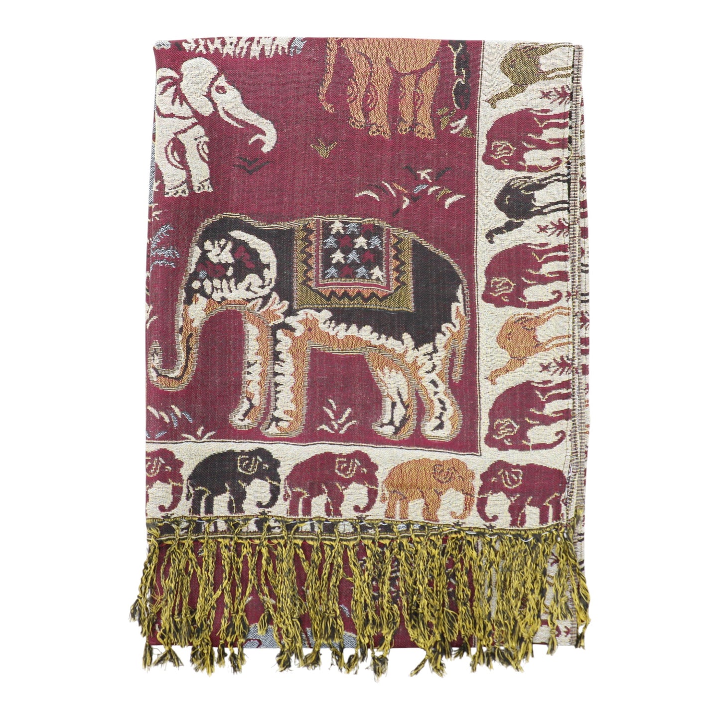 Metallic Pashmina Elephant Pattern SCF5923-1 (12pc)