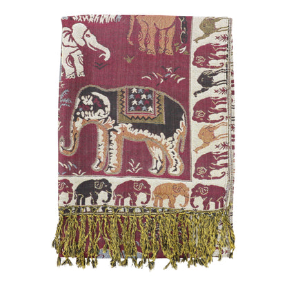 Metallic Pashmina Elephant Pattern SCF5923-1 (12pc)