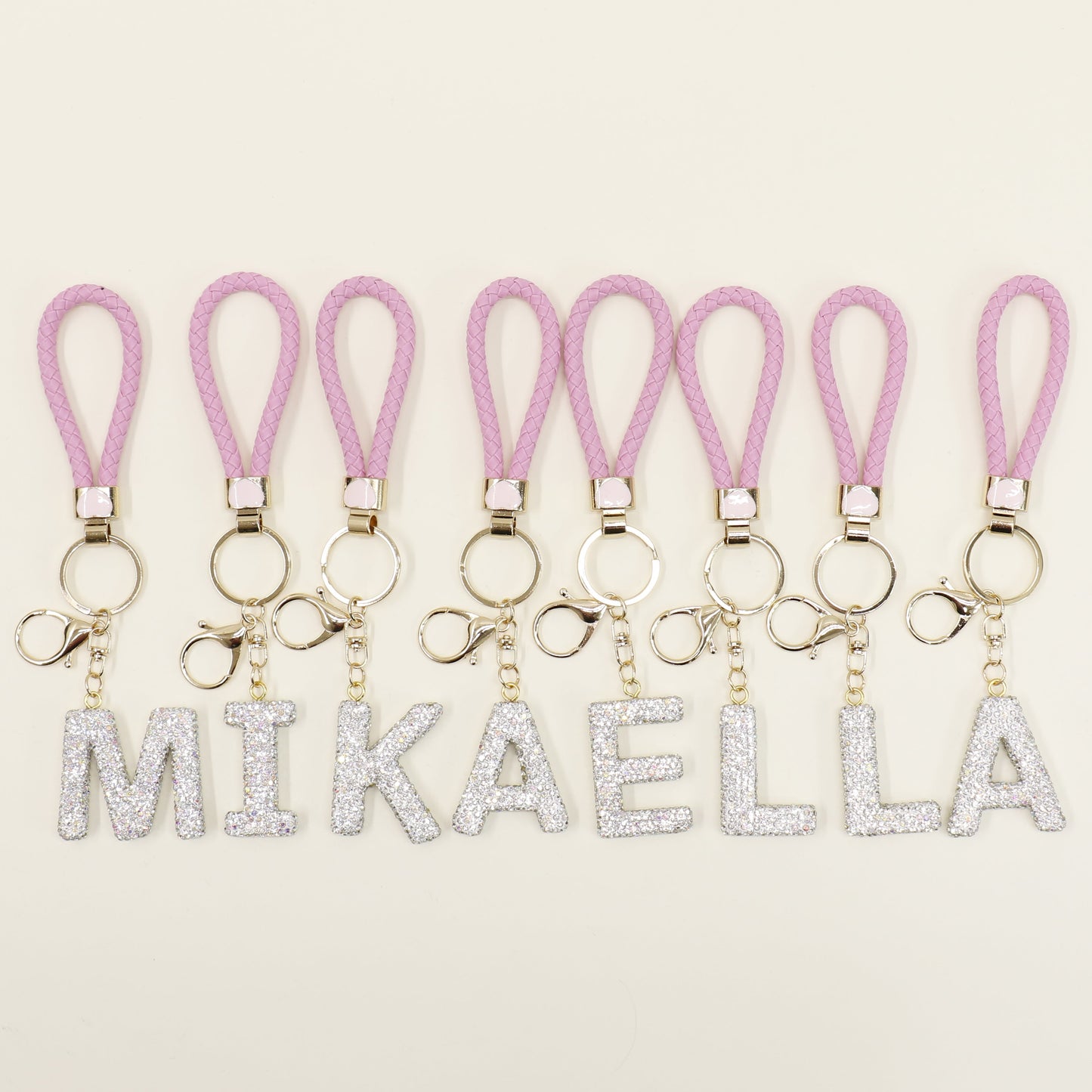 Rhinestone Alphabet Initial Letter Key Chain SS51011-40 (12PC)