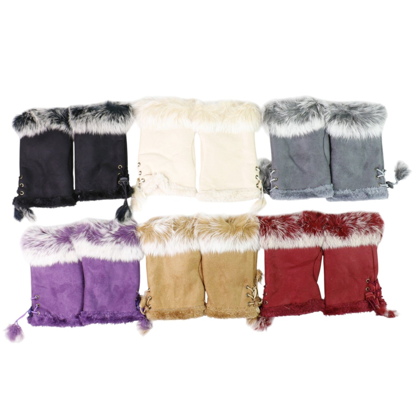 Women's Fur Fingerless Gloves GE902-1. (12PAIR)