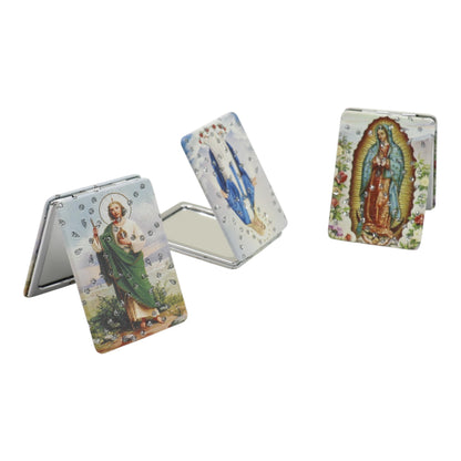 Religious Rectangular Glitter Compact Makeup Mirror JM6423-2 (12PC)