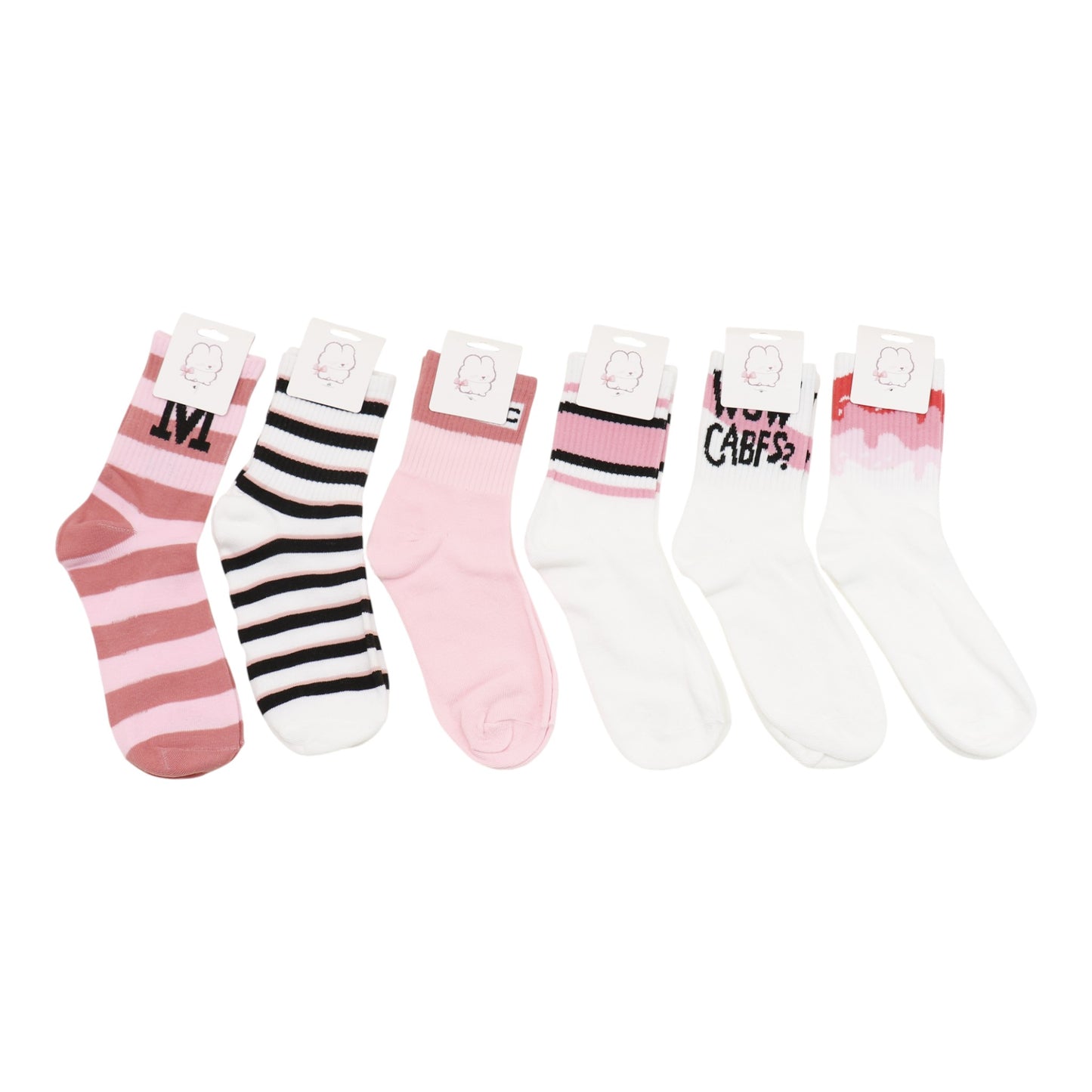 Women's Cute Pink Pattern Socks SS3316-2. (12PC)