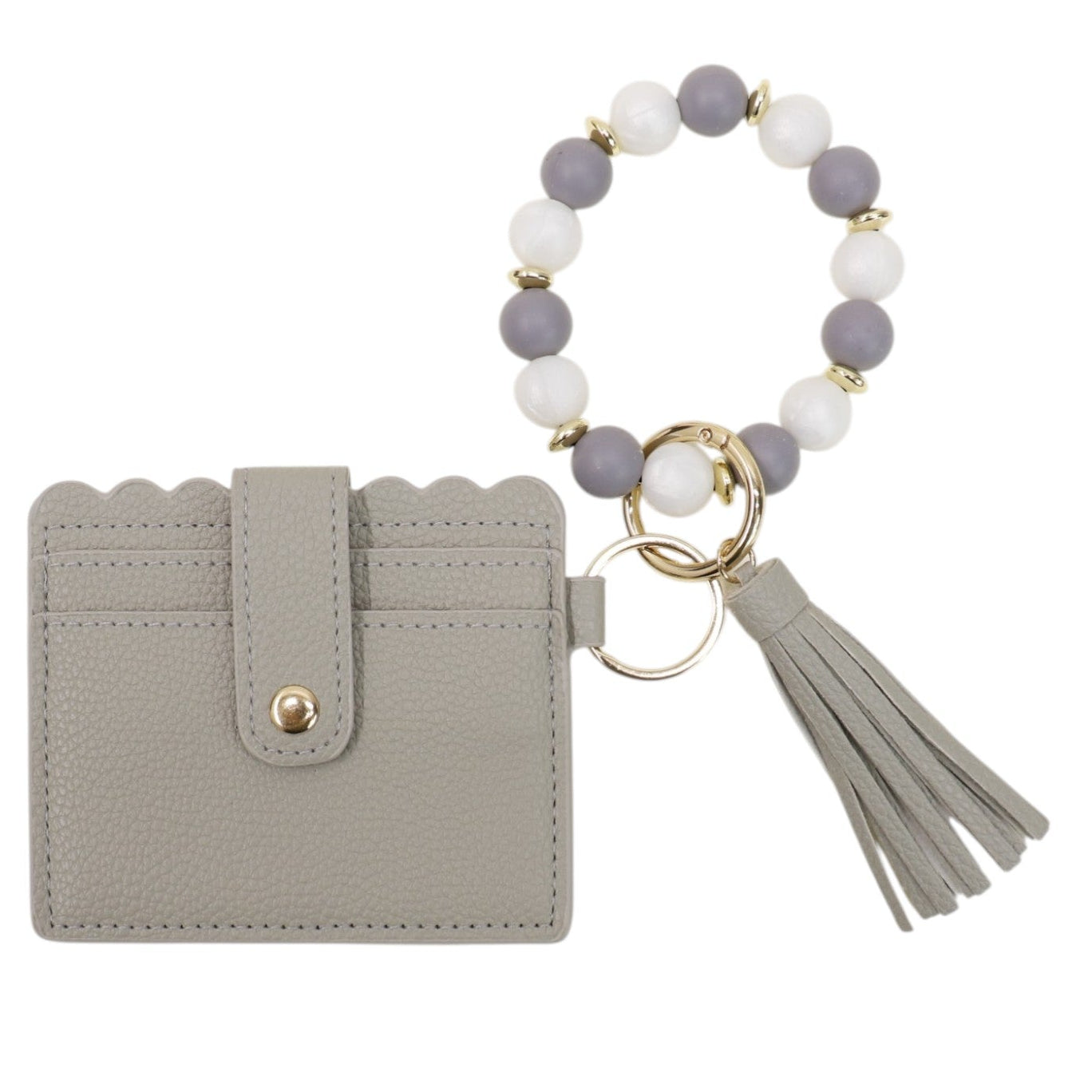 Silicone Bracelet Leather Wallet Tassel JB6126-10 (12PC)