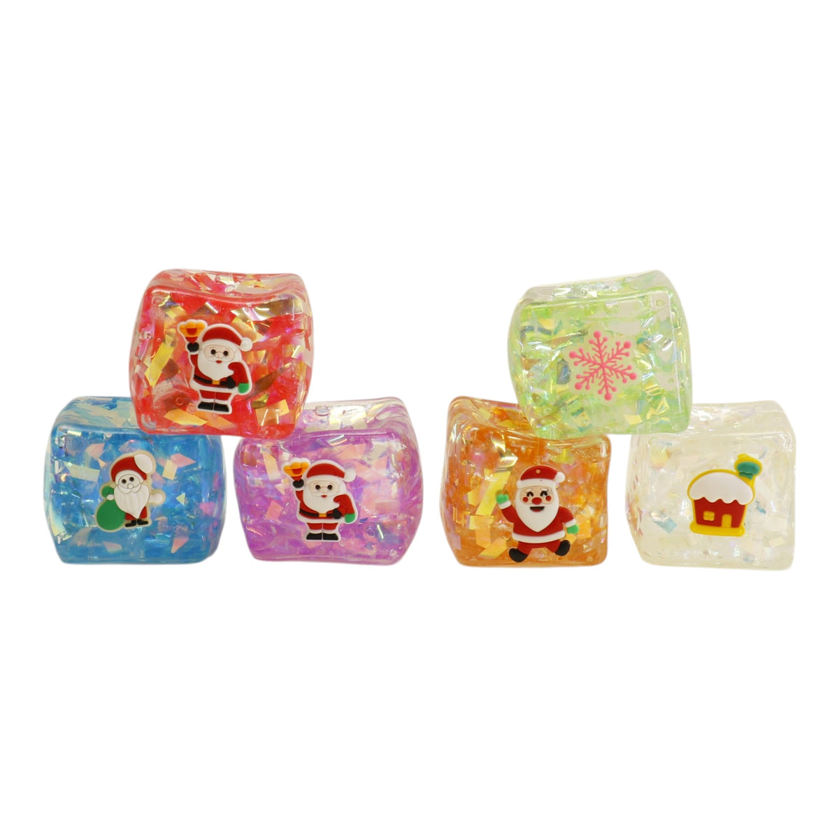 Hologram Christmas Cube Squishy Toy JT6820-18 (12PC)