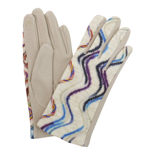 Women's Wave Pattern Winter Touch Screen Gloves GL188. (12PAIR)
