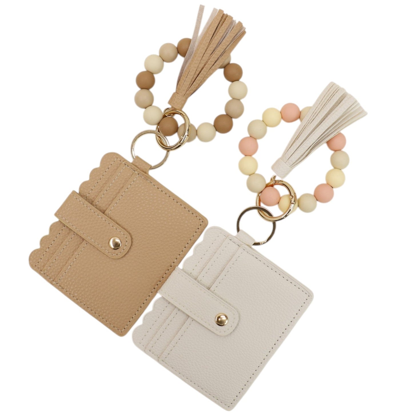 Silicone Bracelet with Multi Color Leather Wallet Tassel JB6126-18 (12PC)