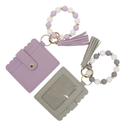 Silicone Bracelet Leather Wallet Tassel JB6126-10 (12PC)