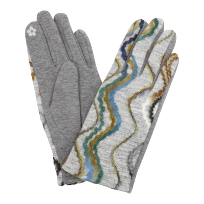 Women's Wave Pattern Winter Touch Screen Gloves GL188. (12PAIR)