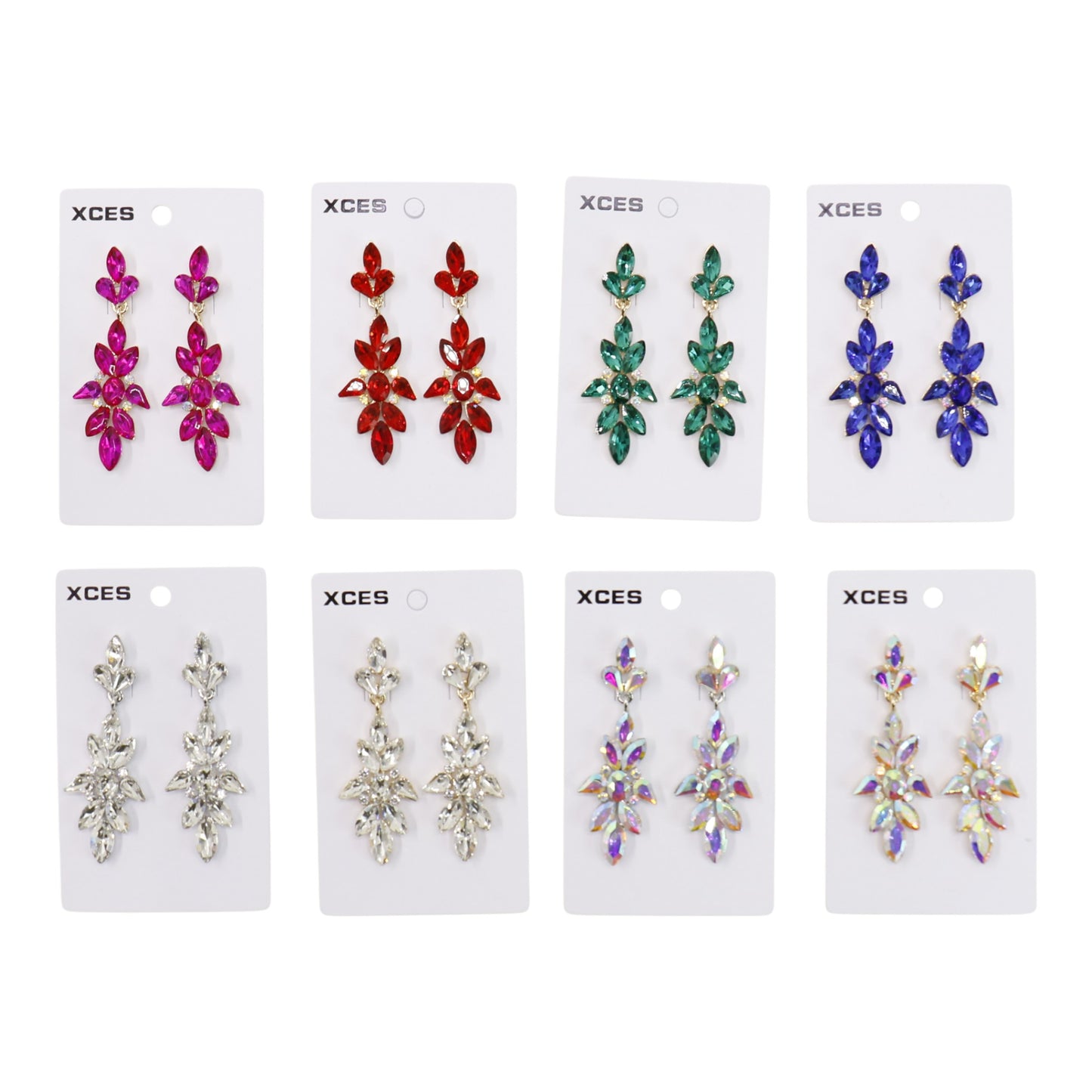 Oval Crystal Drop Bridal Earring JE7304 (3PAIR) (Copy)