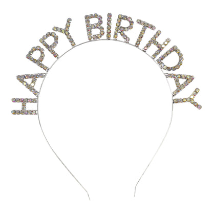 Iron Alloy Rhinestone Happy Birthday Head Band HB101 (12PC)