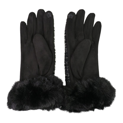 Women's Fur Check Pattern Gloves GL184 .(12PAIR)