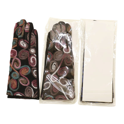 Women's Embroidery Texting Gloves GL6830-3 (12PAIR)