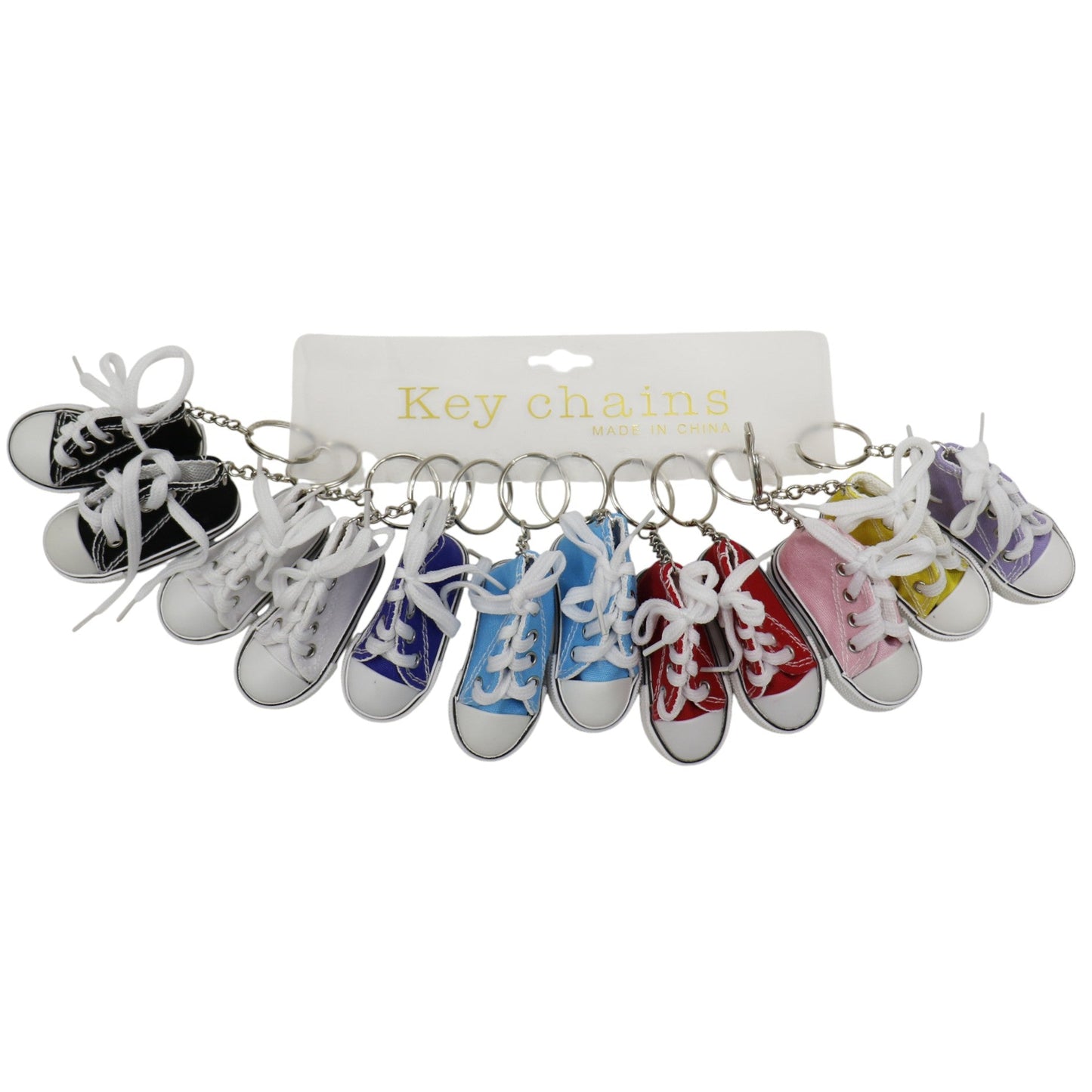 Cute Canvas Rubber Sole Sneakers Key Chain KC5909-4 (12PC)