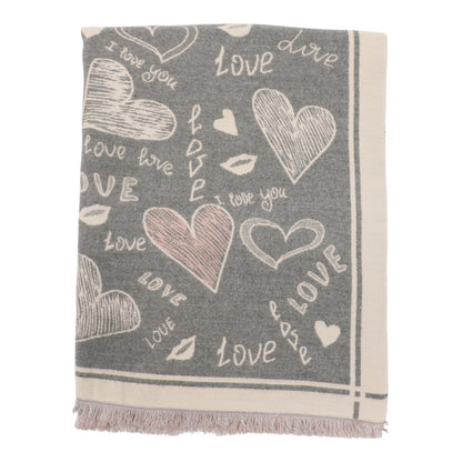 Cashmere Feel Winter Reversible Love N Heart Pattern Scarves SCF4827-23 (12PC)